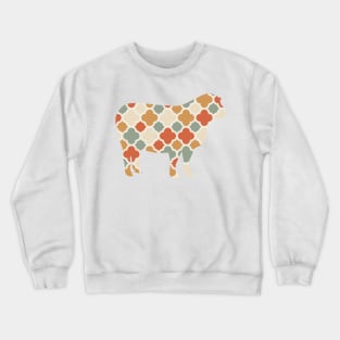 Sheep Silhouette with Pattern Crewneck Sweatshirt